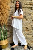 Lina Linen Blend Smock Over Shirt White
